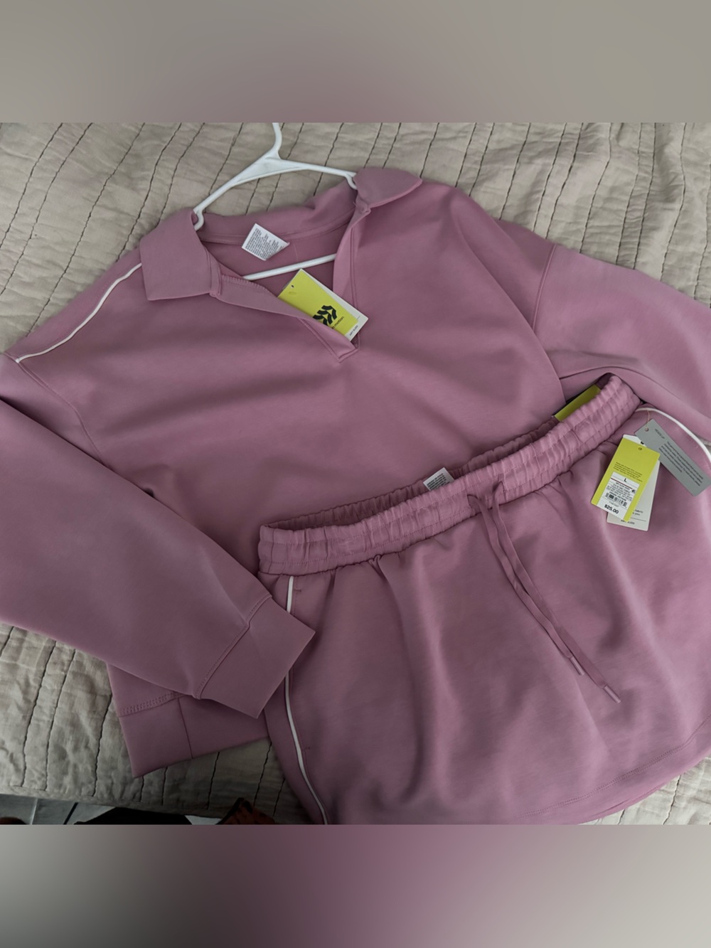 Set: all in motion Dusty Rose Collared Pullover Sweatshirt and skirt